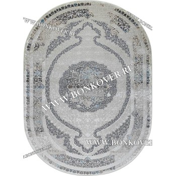 Ковер в гостиную дизайн 60 Серый Овал