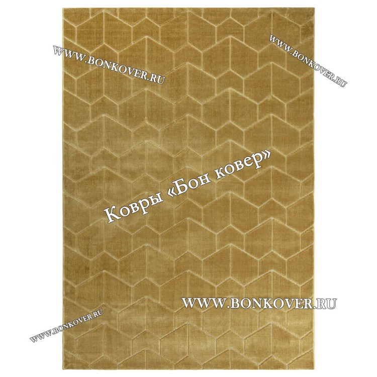 Геометрический Коротковорсный Ковер Желтый Дизайн 28428