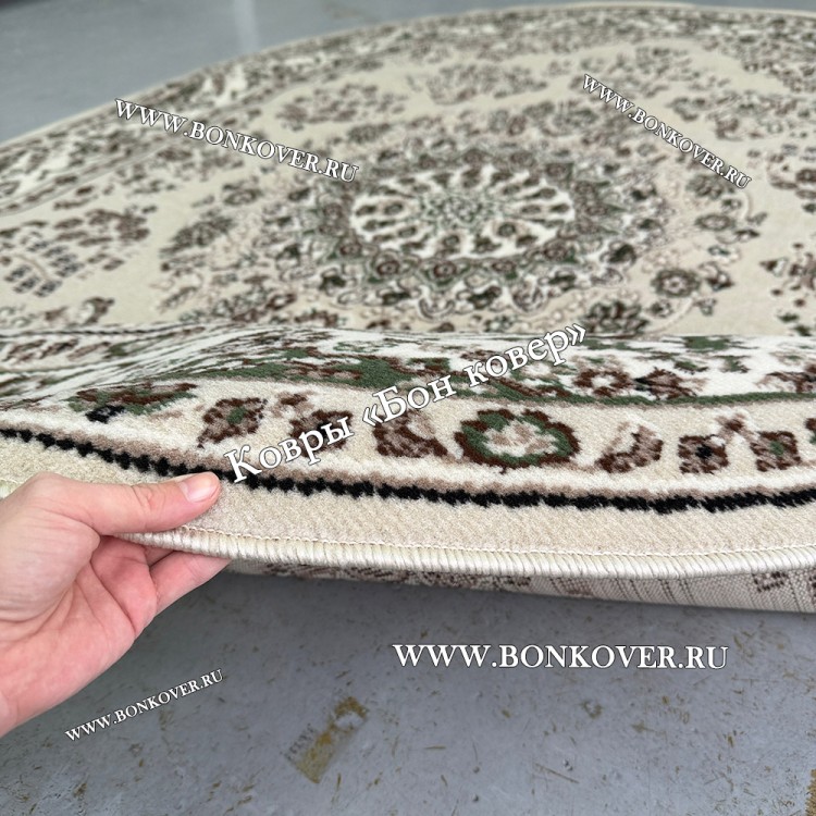 Ковер Лайт Карпет Медальон 29829 Бежево-Коричневый Овал