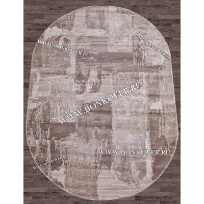 Турецкий Ковер Для Гостиной Дизайн 06 Бежево-Коричневый Овальный